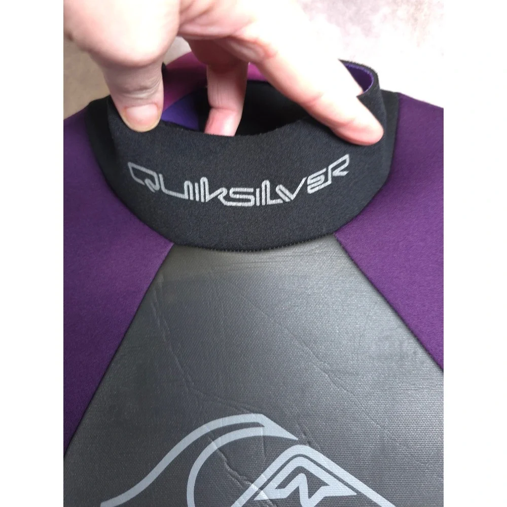 Quiksilver Shorty Wetsuit Purple Black‎ Short Sleeve Size L